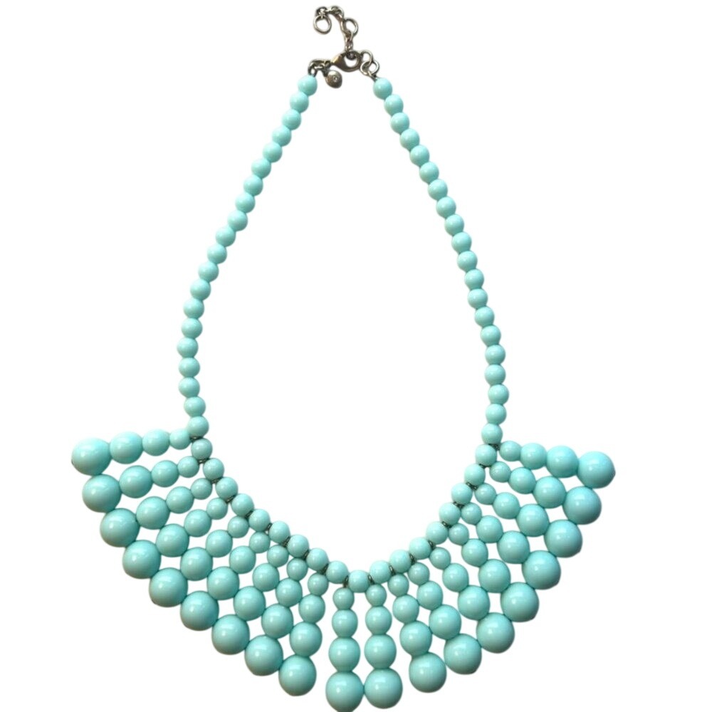 J. Crew Factory Women's Having a Ball Aqua Bead Necklace